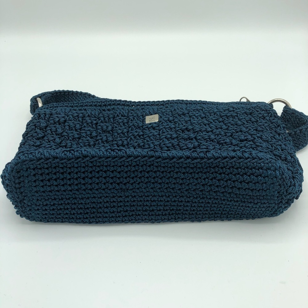 Lina Navy Blue Crochet Mini Shoulder Bag - Picture 3 of 12